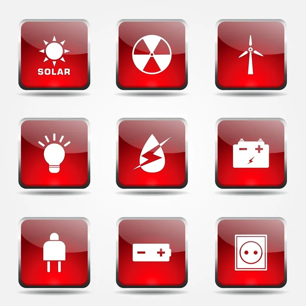 Energie teken en symbool pictogrammenset — Stockvector