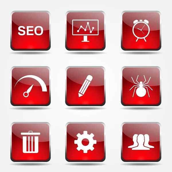 Seo Internet Zeichen Icon Set — Stockvektor