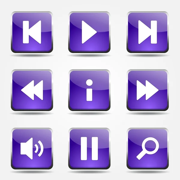 Multimedia Controller Icon Set — Stock Vector