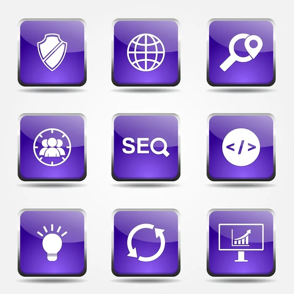 SEO internet işareti Icon set — Stok Vektör