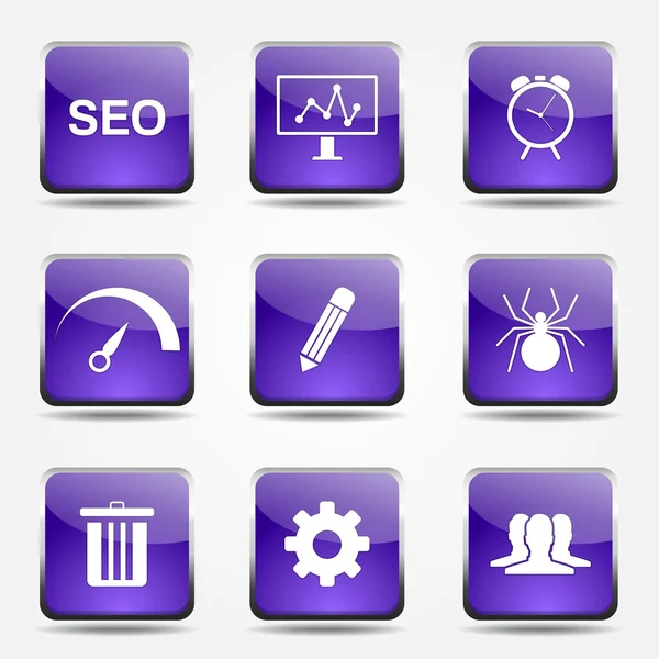 Juego de iconos de señal de Internet SEO — Vector de stock