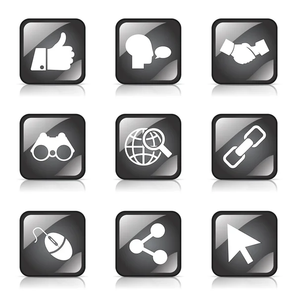 Sociale internet pictogrammenset — Stockvector