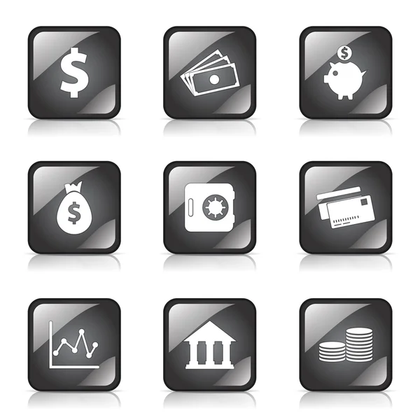 Conjunto de iconos de banca financiera — Vector de stock