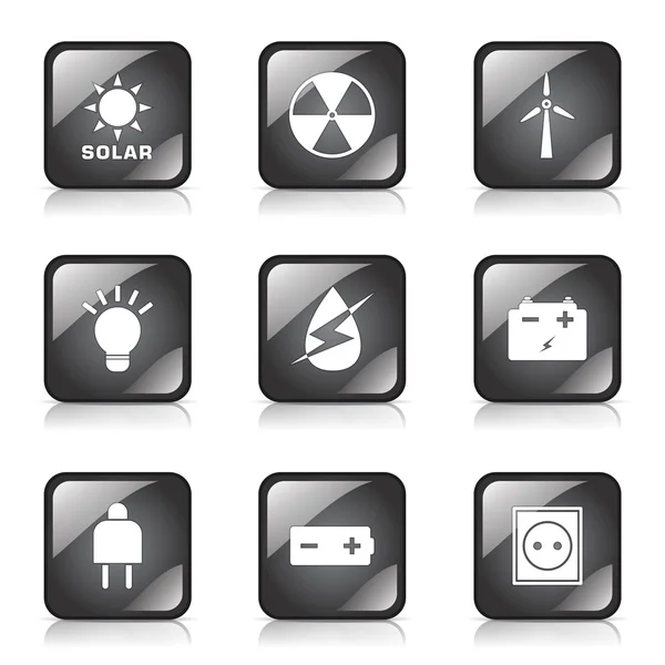 Energy Sign And Symbol Icon Set — Stock Vector