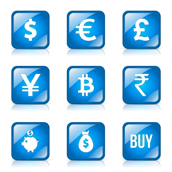 Currency Sign Icon Set — Stock Vector