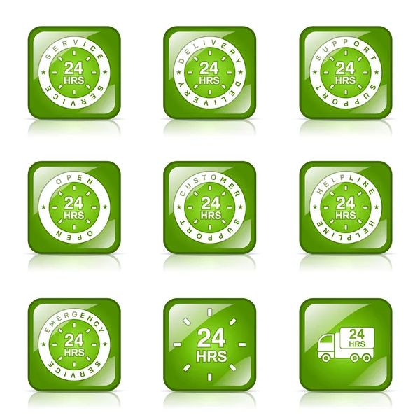 24 órás szolgáltatás icon set — Stock Vector