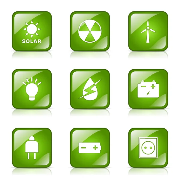 Sinal de energia e conjunto de ícones de símbolo —  Vetores de Stock