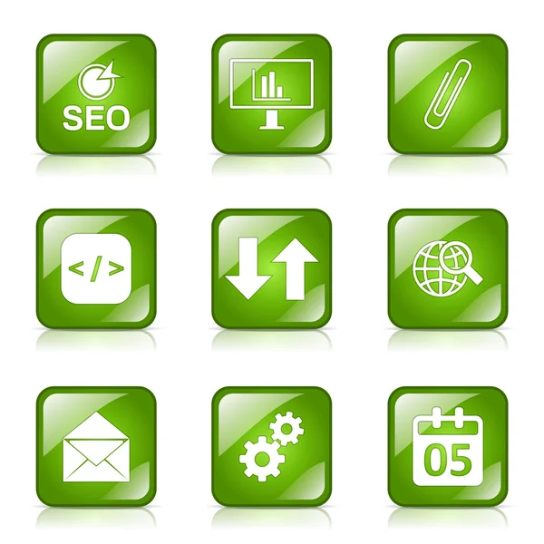 Ensemble de signes Internet SEO — Image vectorielle