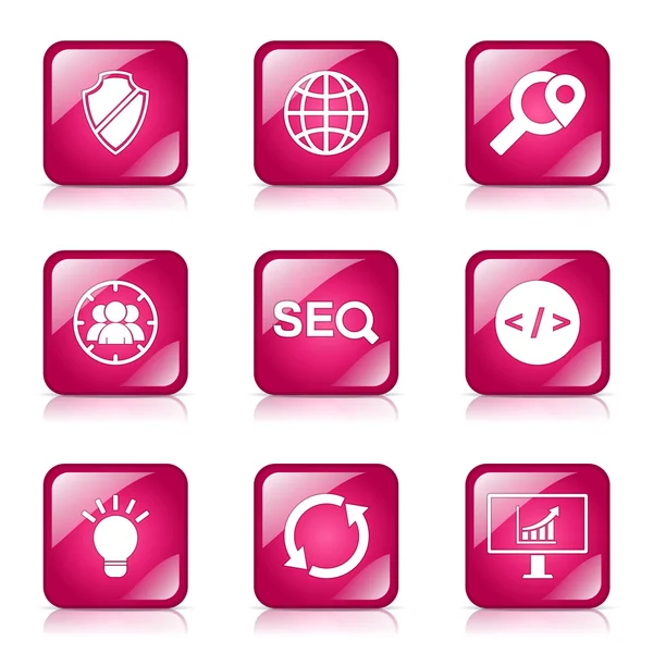 Ensemble de signes Internet SEO — Image vectorielle