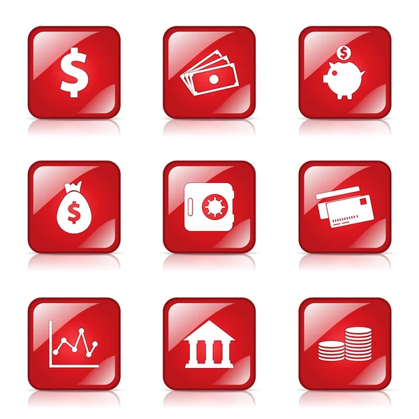 Financial Banking Icon Set — Stock Vector