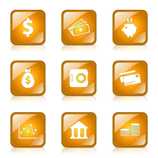 Conjunto de iconos de banca financiera — Vector de stock