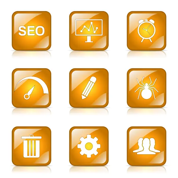 Ensemble de signes Internet SEO — Image vectorielle