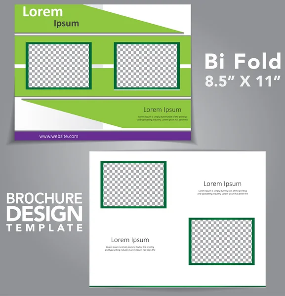 Brochura Bi Fold Vector Design —  Vetores de Stock