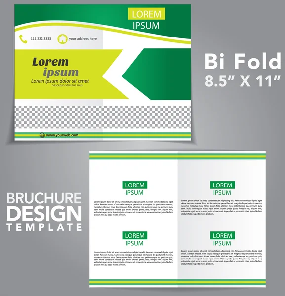 Bi Piegare Brochure vettoriale Design — Vettoriale Stock