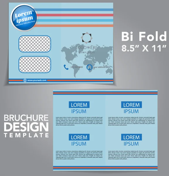 Bi Fold Brochure Vector Design — Stock Vector