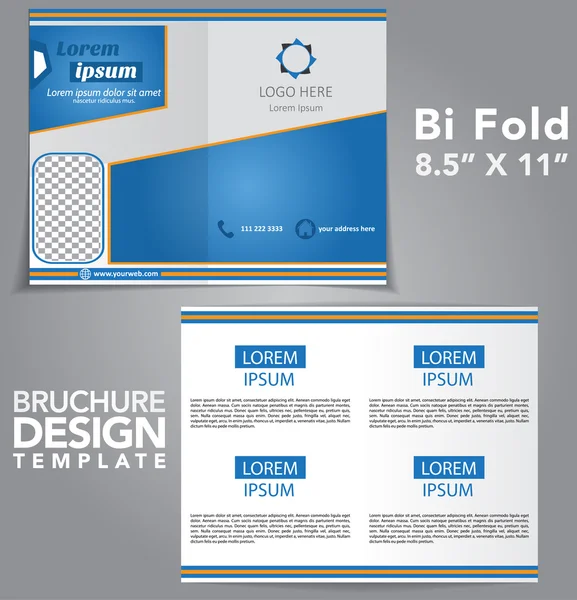 Brochura Bi Fold Vector Design —  Vetores de Stock