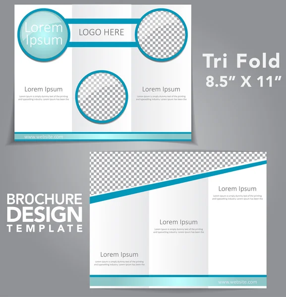 Tri Fold Brochura Vector Design — Vetor de Stock