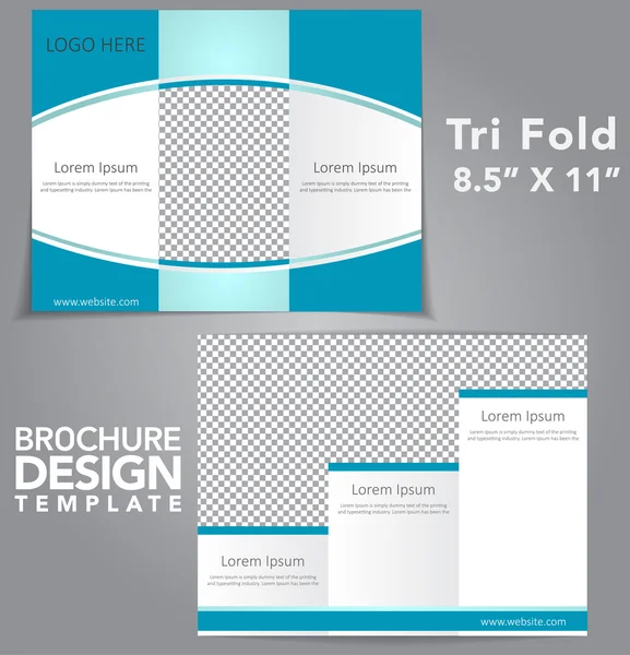 Tri fold Broschüre Vektor-Design — Stockvektor