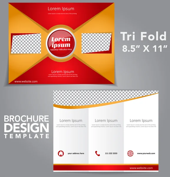 Brochure di Tri Fold Design vettoriale — Vettoriale Stock