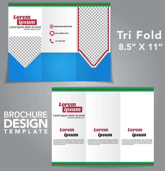 Tri Fold Brochura Vector Design — Vetor de Stock