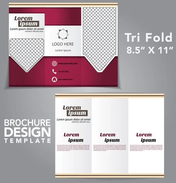 Tri Fold Brochura Vector Design —  Vetores de Stock