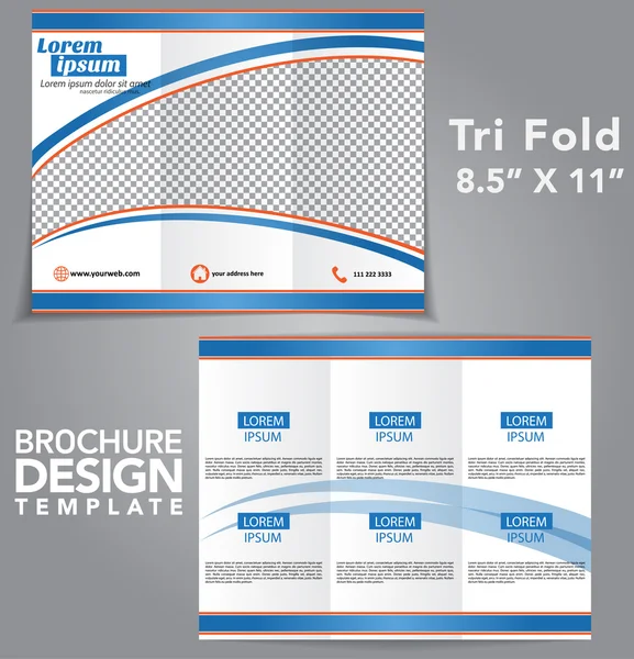 Tri Fold Brochura Vector Design — Vetor de Stock