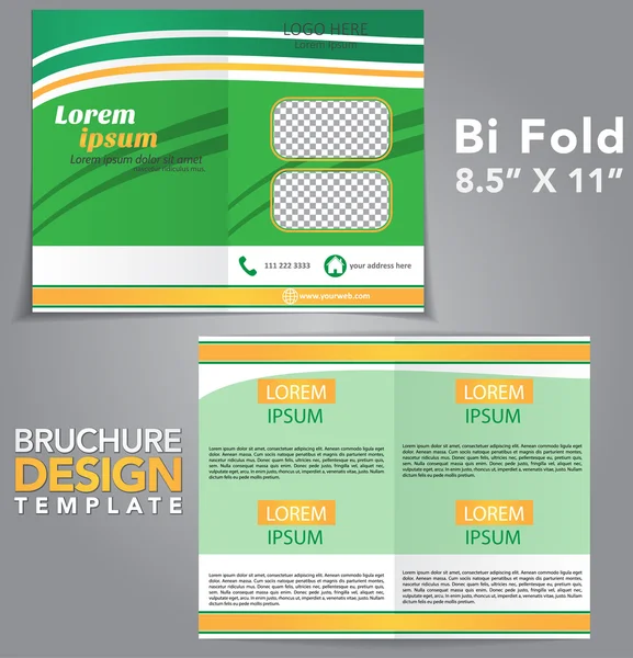 Bi Fold Brochure Design — Stock Vector