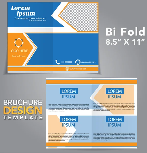 Bi Piegare Brochure Design — Vettoriale Stock