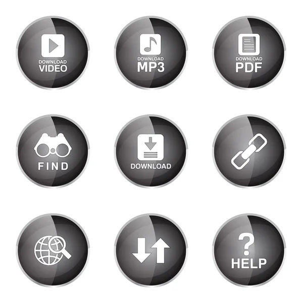 Conjunto de iconos de internet web multimedia — Vector de stock