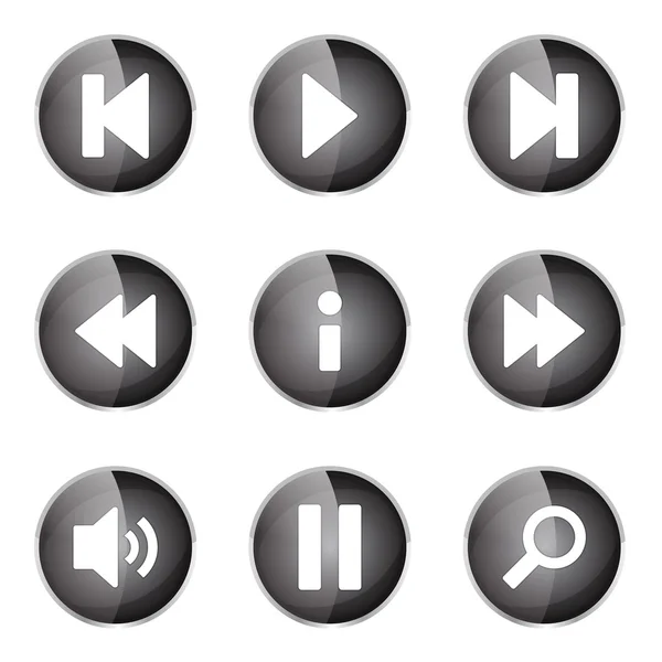 Multimedia Controller Icon Set — Stock Vector