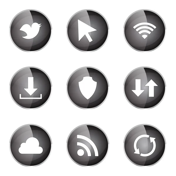 Web Internet Social Icon Set — Stock Vector