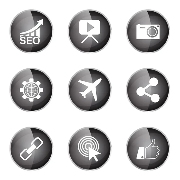 SEO Internet Sign Icon Design Set — Stock Vector