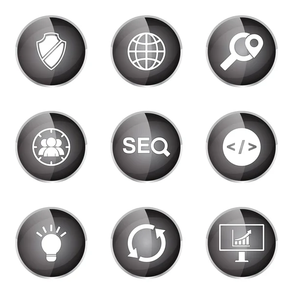 Conjunto de Design de ícones de sinal Internet SEO — Vetor de Stock