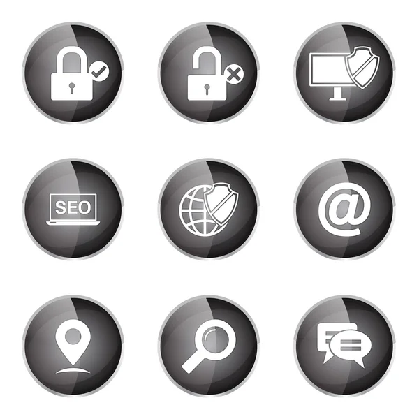 Conjunto de Design de ícones de sinal Internet SEO —  Vetores de Stock