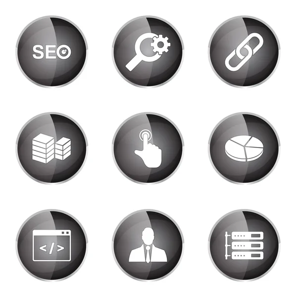 SEO Internet Sign Icon Design Set — Stock Vector