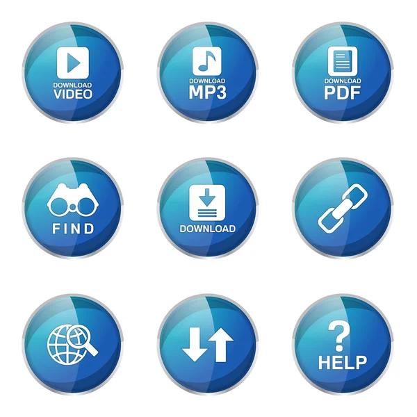 Multimédia Web Internet Icon Set — Vetor de Stock