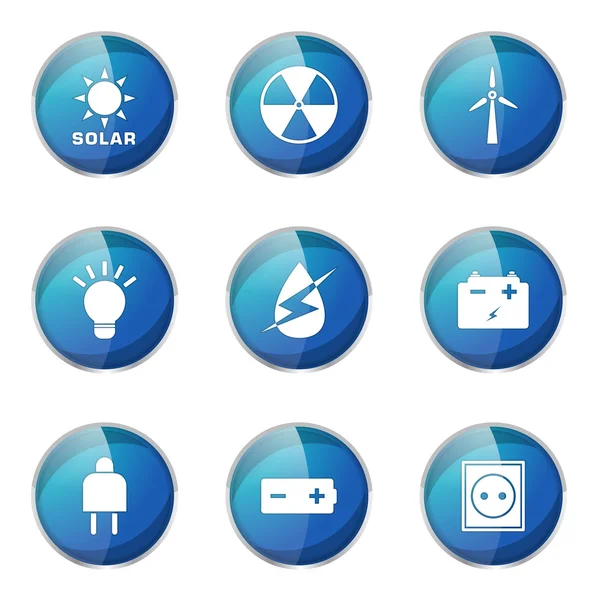 Energie teken en symbool pictogrammenset — Stockvector