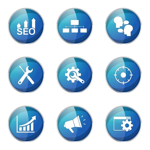 Seo Internet Zeichen Icon Design Set — Stockvektor