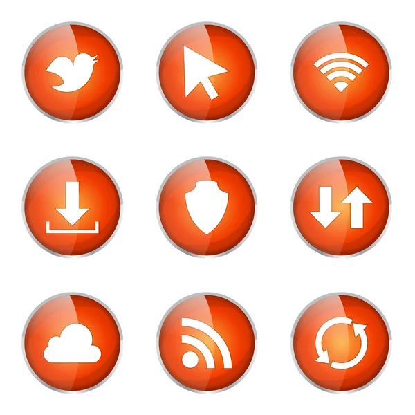 Protection Web Internet Icon Set — Stock Vector