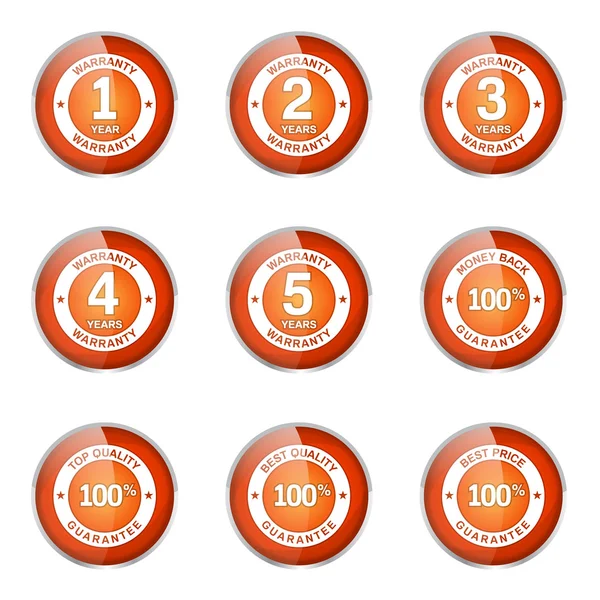 Garantía de garantía Seal Icon Set — Vector de stock