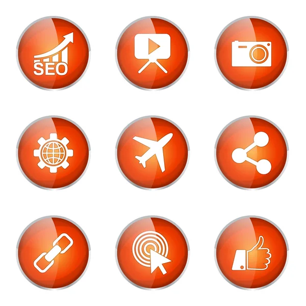 SEO Internet signe Icon Set Design — Image vectorielle