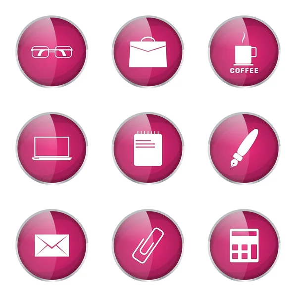 Office Work Icon Set — Stock Vector