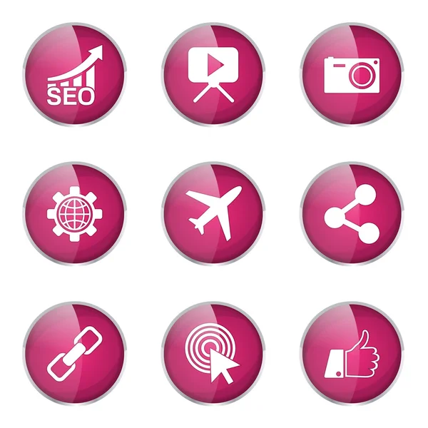 Seo Internet Zeichen Icon Design Set — Stockvektor