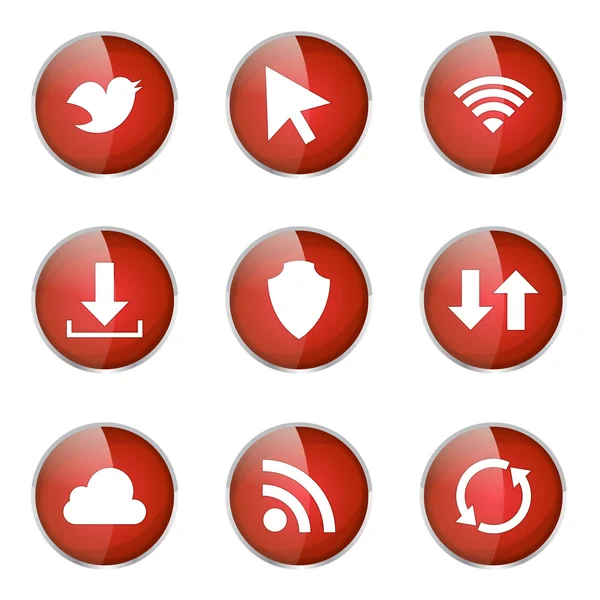 Web internet sociaal icon set — Stockvector