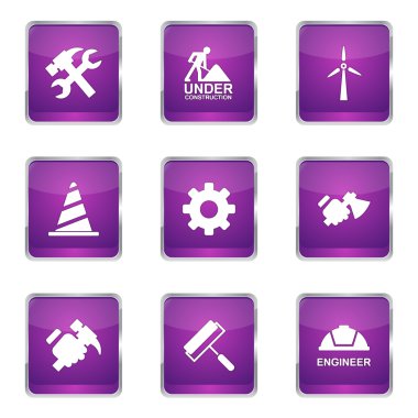 İnşaat araçları simge tasarım seti