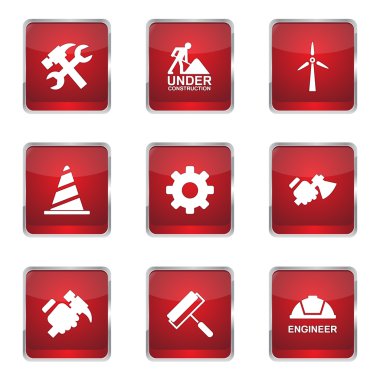 İnşaat araçları simge tasarım seti