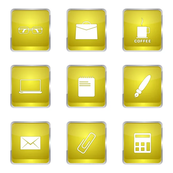 Office Work Icon Set — Stock Vector