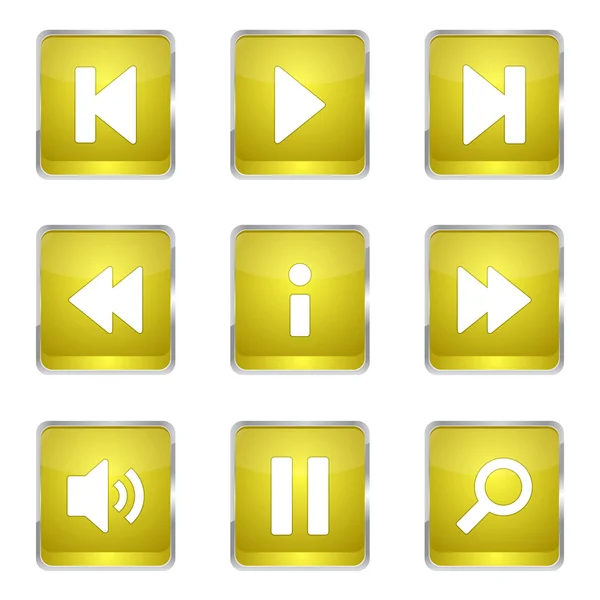 Ensemble d'icônes de contrôleur multimédia — Image vectorielle
