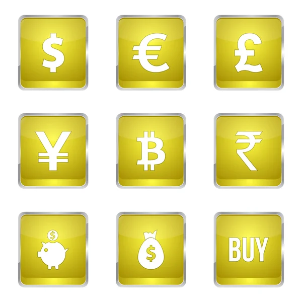 Currency Sign Icon Set — Stock Vector