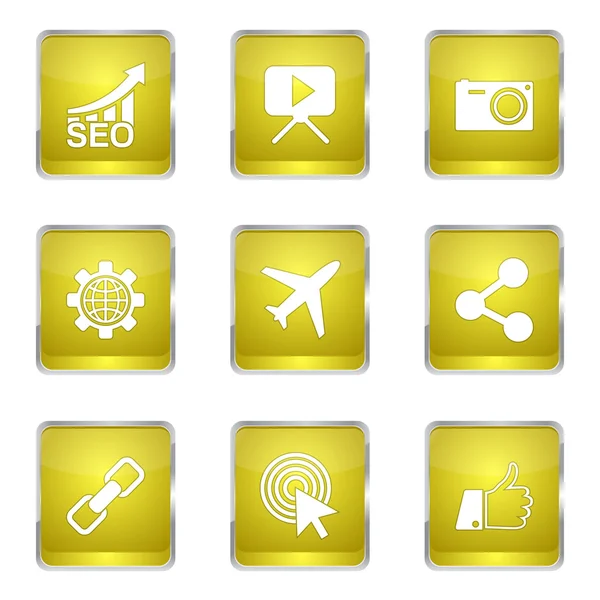 SEO Internet signe Icon Set Design — Image vectorielle